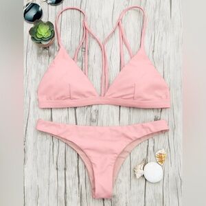 NEW ✨ Zaful Light Pink Strappy Bikini